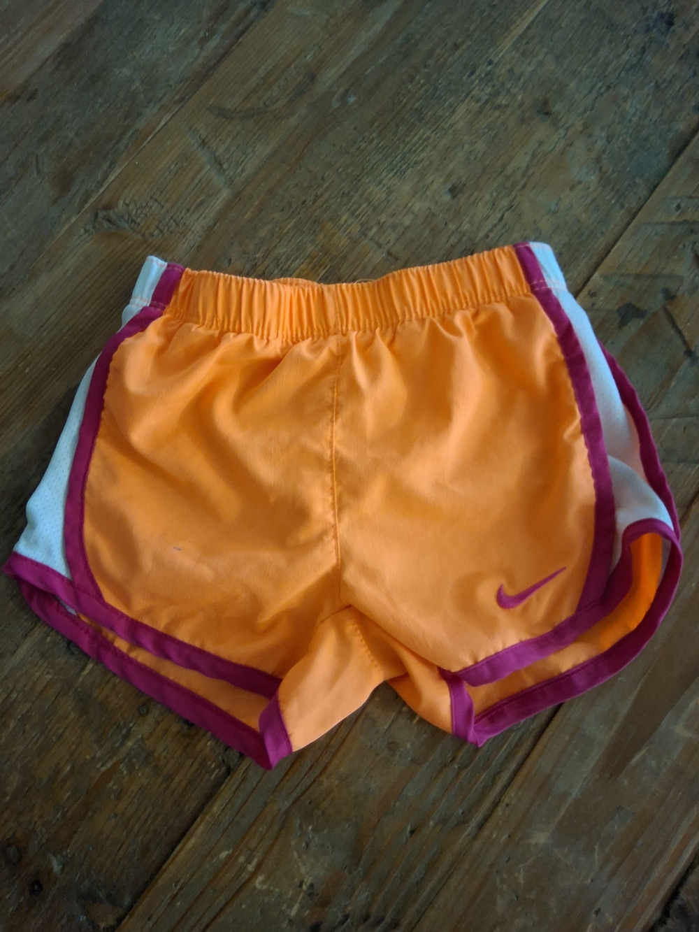 Nike Women’s Orange Dri-FIT Running Shorts with Pink Trim